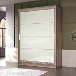 Шкаф-купе 1,6 м "ГРАНД 1" Лакобель Белый/Лакобель Белый (К) (Дуб Горный/Лакобель Белый/Лакобель Белый)