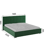 Корпус Рио интерьерной кровати (1,8м) (изумруд квадрат)