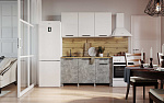 Кухня Кито Готовое решение 1,5 м (Ателье светлое/белый)