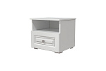 ОЛИМП (ЛАК-БЕЛЫЙ) тумба прикроватная 1ящ. (1 ЯЩИК, ЛДСП/ МДФ(лак) Белый/Белый)