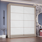 Шкаф-купе 2,0 м "ГРАНД 1" Лакобель Белый/Лакобель Белый (К) (Сатин/Лакобель Белый/Лакобель Белый)