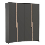 Шкаф для одежды 103.02 "Рапсодия" (4-х дв.) (# (диамант серый / ДВПО: белый / профиль: Masa Decor дуб сонома))