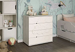 Комод 3Д "Мишка на облаке" (К) (Корпус ЛДСП Дуб Крафт белый / Фасад МДФ Белый софт)