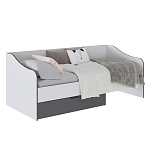 Спальня Тэбби Кровать с ящиком (белый/графит серый)