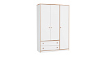 Шкаф для одежды 68.05 "Дакота" (3-х дв.) (# (белый / кромка: дуб сонома / ДВПО: белый))