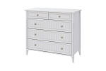 МЭГГИ (ЛАК-БЕЛЫЙ) комод 5 ящиков (5 ЯЩИКОВ ,ЛДСП/МДФ Белый снег/Лак Белый)