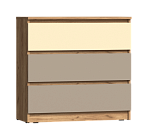 Челси Color Комод 3 ящика (800) (Слоновая кость/Глиняный серый/Дуб крафт)