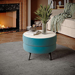 Стол журнальный Рамус (бирюза/мдф клен кремовый)