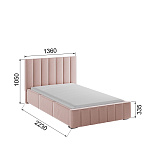 Корпус Нега интерьерной кровати (1,2м) (пыльная роза)