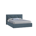 Кровать Мартин 140х200(ф-ра мс) (Классик/Профи,Универс,ППМ, 1000H, Микровелюр серо-синий)