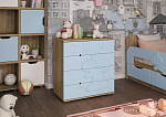 Комод 3Д "Единорожек" (К) (Корпус ЛДСП Дуб Крафт золотой / Фасад МДФ Ниагара софт)
