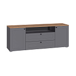 Остин Тумба под ТВ 16.47 F (Серый Графит 0162 РЕ, Дуб Золотой CRAFT, графит ZB 856-2 ПВХ, Черный)