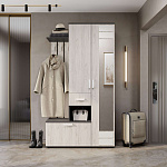 Прихожая "Лира" ПР-04 (Графит/Дуб крафт белый)