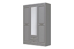 ОЛИМП (ЛАК-АНТРАЦИТ) шкаф для одежды ШР-3 (1 зеркало,ЛДСП/ МДФ(лак) Серый шифер/Антрацит)