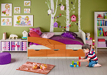 одноярусная детская кровать, Кровать Дельфин 1,8*0,8м