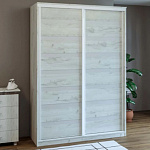 Шкаф-купе ПШ-2.9 1800 вставка МДФ/стекло (Дуб крафт белый/белое стекло)