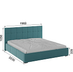 Корпус Рио интерьерной кровати (1,8м) (бирюза квадрат)