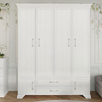 ГРАЦИЯ ШР-4 для одежды (цвет БЕЛЫЙ) (ЛДСП/МДФ(рамка) цвет, Белый 2ящ., без зеркал)