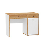 Вуди Стол письменный 12.42 (Белый премиум, Дуб Золотой CRAFT)