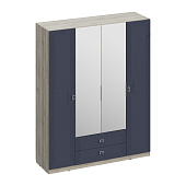 шкаф для детской комнаты, Лежер ШК-3114 Дуб серый-Холст сапфировый