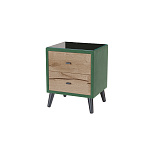 Тумба прикроватная интерьерная Ланс (изумруд/мдф дуб канадский)