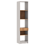 Стеллаж 89.21 "Прайм" (высокий с ящиком) ((кашемир / дуб золотой / ДВПО: серый камень))