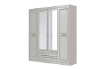 ОЛИМП (ЛАК-ФИСТАШКОВЫЙ) шкаф для одежды ШР-4 (2 зеркала,ЛДСП/ МДФ(лак) Холодный серый/Фисташковый)