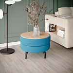 Стол журнальный Рамус (светло-голубой/мдф дуб канадский)