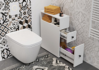 , Шкаф-пенал в ванную напольный с ящиками Эффетто Компакт