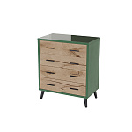 Комод интерьерный Ланс (изумруд/мдф дуб канадский)