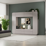 Шкаф многоцелевого назначения "Лаванда - 2" (фасад ЛДСП) New (# (кашемир / ДВПО: белый))