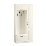 Ливерпуль Шкаф комбинированный 13.21 (Белый, ясень ваниль НМ-1012-100 ПВХ, Эко 100 к/з (Гранд Белый)*)