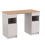 Стол письменный 89.14 "Прайм" (с тумбами) ((кашемир / дуб золотой / ДВПО: серый камень))