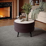 Стол журнальный Рамус (коричневый/мдф сандал белый)