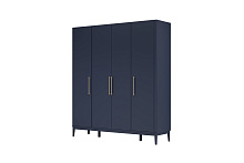 распашной шкаф, ДЖАЛИ Шкаф для одежды ШР-4 (Лак Тёмный Лазурный)