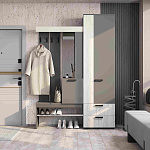 Прихожая "Трамп" (Графит/дуб крафт белый)