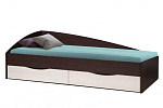 Кровать одинарная Фея - 3 асимметричная New 2000*900 (венге / дуб молочный / ДВПО: белый)