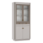 Шкаф комбинированный 34.05 "Фантазия" New (# (кашемир / дуо / профиль: Kroning кашемир патина №30.1 / профиль: Masa decor дуо / ДВПО: белый) / стекло))