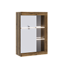 Гостиная ПРАГА Витрина универсальная (К) (Дуб Делано/Белый гладкий)