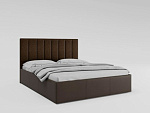 Кровать Прага 1600*2000 с подъемным механизмом (ткань коричневая+к/з коричневый)