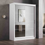 Шкаф-купе 1,6 м "ГРАНД 1" Зеркало/Лакобель Белый (К) (Белый/Зеркало/Лакобель Белый)