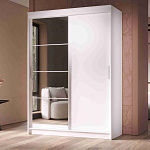 Шкаф-купе 1,6 м "ГРАНД 1" Зеркало/ЛДСП (К) (Белый/Зеркало/ЛДСП)