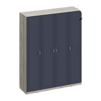 , Лежер ШК-3105 Дуб серый-Холст сапфировый