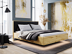 Спальня ЛИБЕРТИ парящая кровать 1400 с плитой 22 мм (Дуб Крафт Золотой / Антрацит)