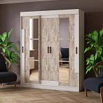 Шкаф-купе Твист (белый/дуб юкон)