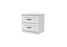 прикроватная тумба, КАНТРИ (ЛАК-БЕЛЫЙ) тумба прикроватная 2ящ.